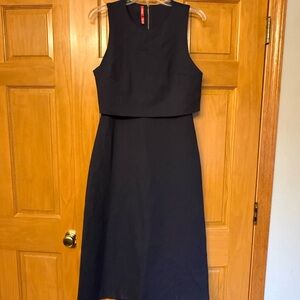 SPANX Elegant Navy Sleeveless Midi Dress